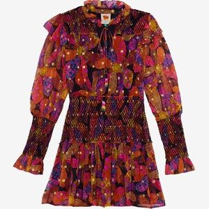 Farm Rio Black Heart Daisy Mini Dress